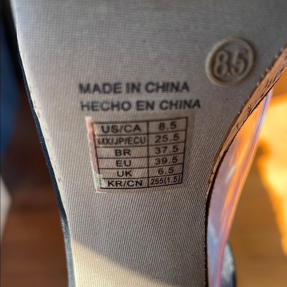 Forever 21 Platform Cork Heels Black Ankle Strap Size 8.5 - Picture 7 of 7